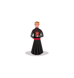 Catholic Priest In Black Long Dress