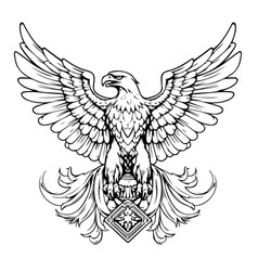 Eagle With Spread Wings Royal Symbol Hand Drawn