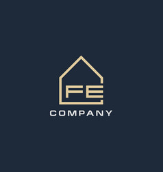 Initial Letter Fe Real Estate Logo With Simple