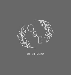 Initial Letter Ge Monogram Wedding Logo