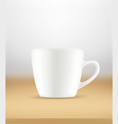 White Coffee Cup On A Wood Table 3d