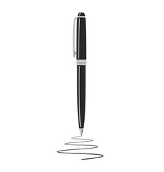 Black Metall Ballpen Icon Isolated On White