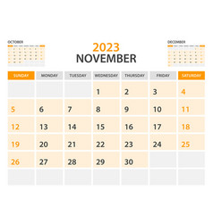 Calendar 2023 Template-november Year Monthly