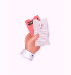 Hand Holding 3d Airline Boarding Pass Ticket