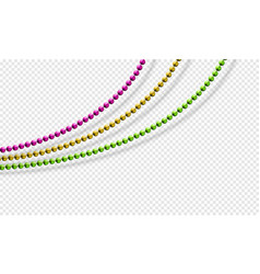 Mardi Gras Beads Isolated On Transparent