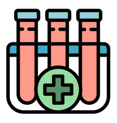 Medical Test Tubes Icon Flat