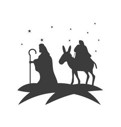 Nativity Joseph With Mary In Donkey Travel