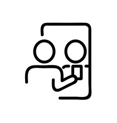 Selfie Man In Mirror Icon Outline