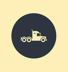 Semi Big Truck Icon On Round Background