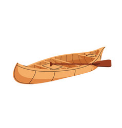 Wooden Boat Wood Canoe With Paddle Water Vessel