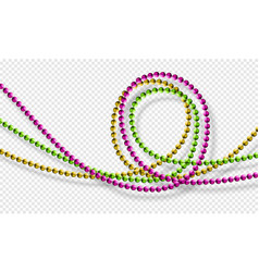 Mardi Gras Beads Isolated On Transparent