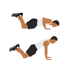 Modified Knee Push Ups Exercise Flat