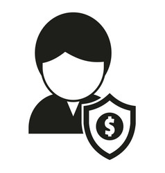 Secured Person Icon Simple Business Risk