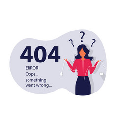 Error 404 Landing Page Woman Holding Unplugged