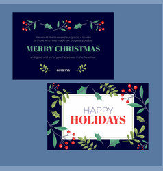 Flat Business Christmas Cards Template Abstract