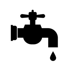 Water Faucet And Drop Silhouette Icon