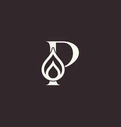 Aqua Drop Beauty Logo Letter P