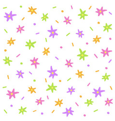 Cute Star Flower Orange Pink Purple Green