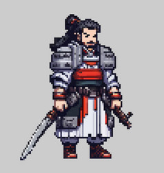 Japanese Samurai Warrior Pixel Art Character For 8