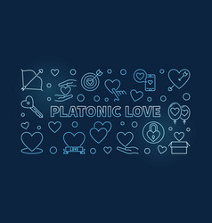 Platonic Love Blue Outline Banner On Dark