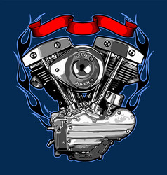 V Twin Engine Art