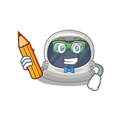 A Brainy Student Astronaut Helmet With Pencil