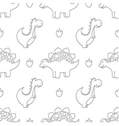 Coloring Cute Dinosaurs Seamless Pattern