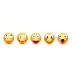 Cartoon Emoji Emoticons Collection Yellow Face