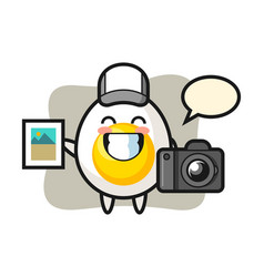 Character Boiled Egg As A Photographer