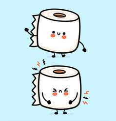 Cute Funny Happy And Sad White Toilet Paper Roll