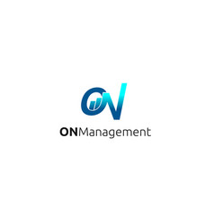 Flat Initial On On Management Tech Logo Design