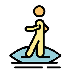 Safe Beach Surf Icon Flat