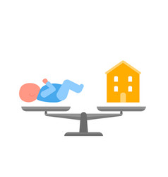 Scales In Balance Child And House Icon Baby