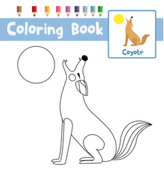 Coloring Page Howling Coyote Animal Cartoon