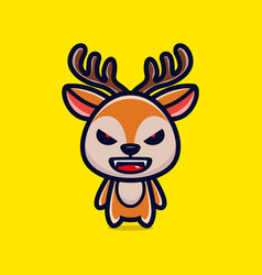 Evil Deer Mascot Cartoon Character Design Premium