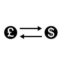 Pound And Dollar Currency Trading Silhouette Icon