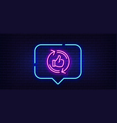 Refresh Like Line Icon Thumbs Up Sign Neon Light