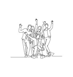 Single One Line Drawing Group Male Manager