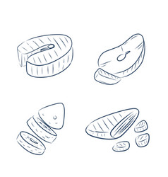 Fish Steak Hand Drawn Outline Doodle Icon Grilled