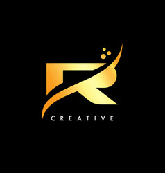 Golden R Letter Logo Design With Elegant Creative