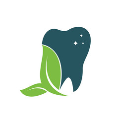 Green Fresh Tooth Dental Leaf Logo Design