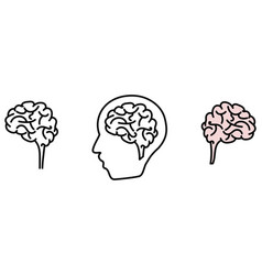 Simple Brain - View From Side - Icon Or Sign