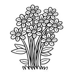 Spring Flowers Isolated Coloring Page For Kids