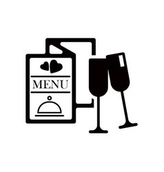 Dinner In A Restaurant Menu Icon Love Glass