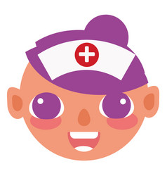 Isolated Happy Female Nurse Cartoon Avatar