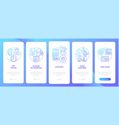 Pet Boarding Onboarding Blue Gradient Mobile App