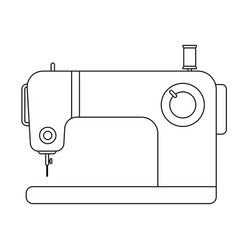 Sewing Machine Outline On White