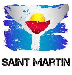 Flag Of St Martin From Brush Strokes