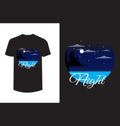 Night T Shirt Design Retro Vintage