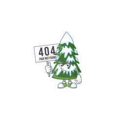 Sad Cartoon Character Christmas Tree Snow Raised